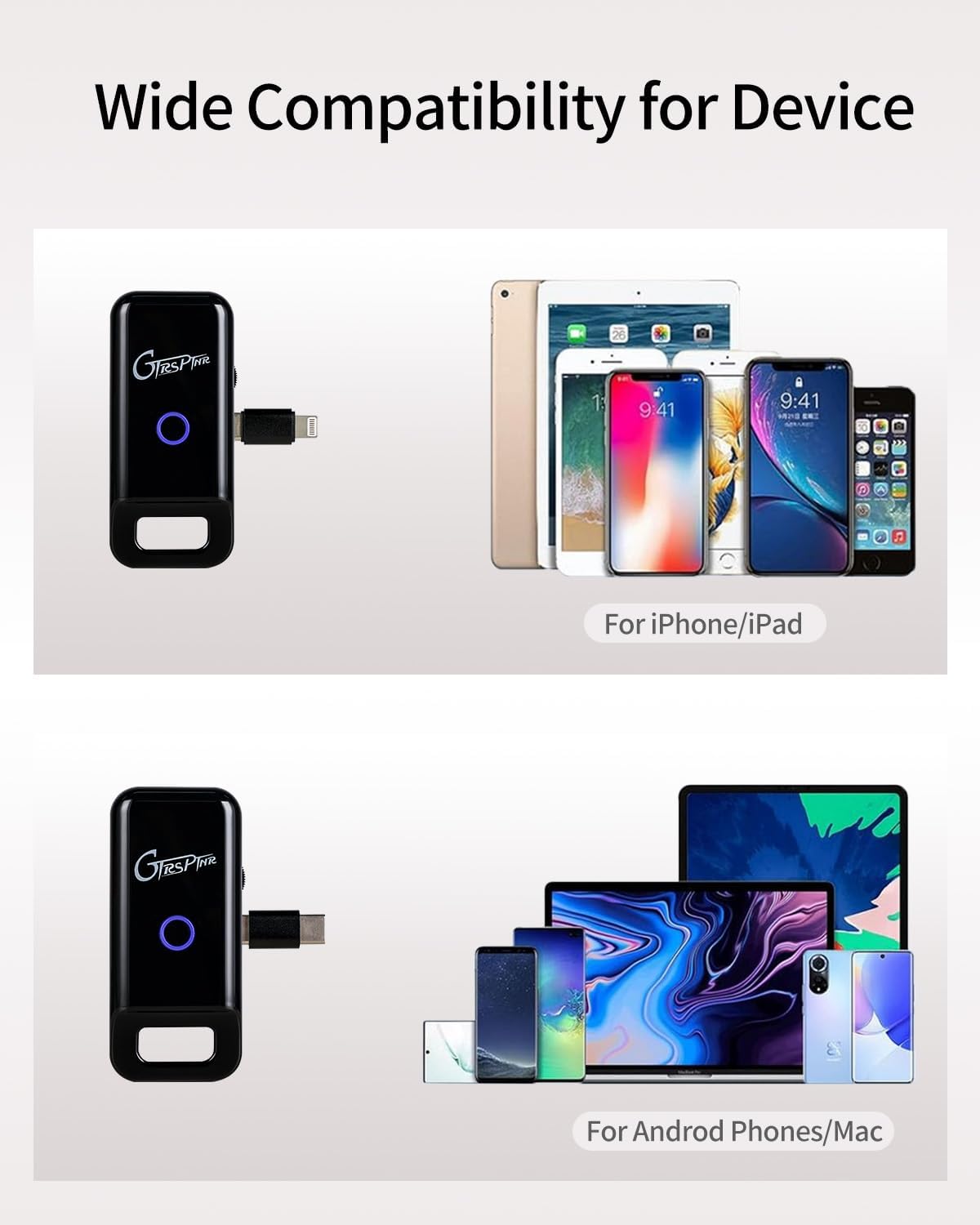 GTRS GWR4 UHF Wireless Guitar Audio Interface Adapter, Wireless Recording Receiver for Guitar/Bass Audio Internal Recording or Live Streaming