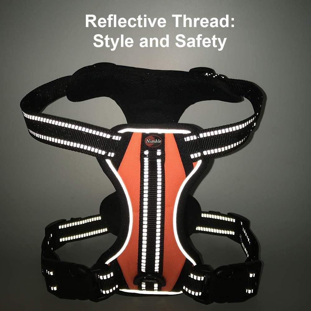Dog Harness No Pull Dog Vest with Leash Adjustable & Reflective Pet Vest Harnesses and Leash Easy Control for Small Medium Large Dogs (Large, Orange)