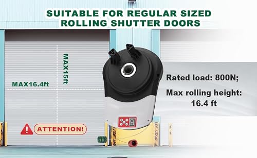 Automatic Roller Door Opener,2 Remotes Commercial Garage Farm Warehouse Electric Roller Shutter Door Opener with 800N Powerful Motor 22M² Roller Shutter - Thumbnail 5