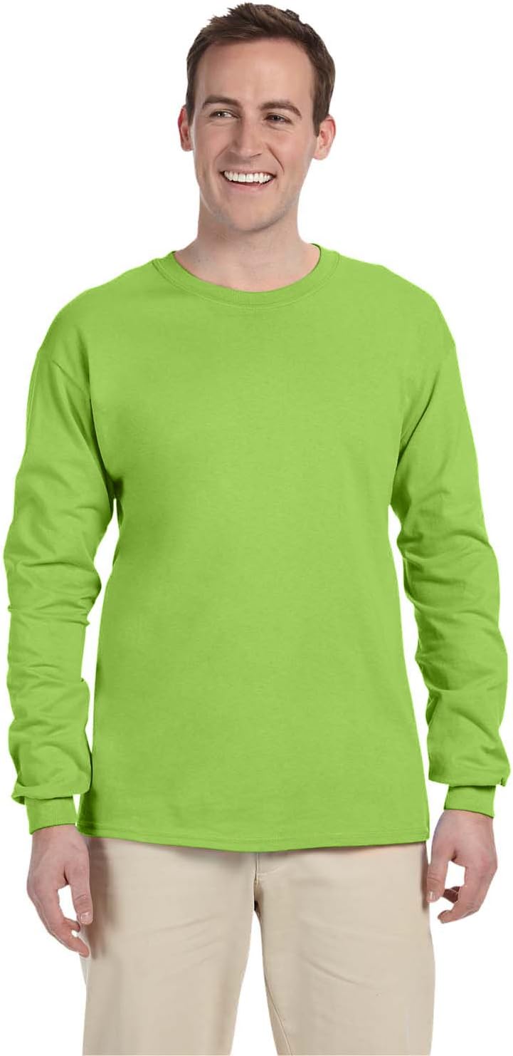 Adult 5 oz. HD Cotton™ Long-Sleeve T-Shirt 3XL NEON GREEN