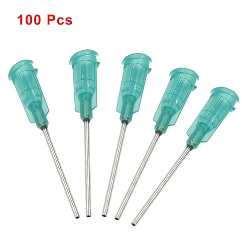 Miniatura 2 de Moicstiy Aguja dispensadora de punta roma de 18 Ga de 3.9 pulgadas con cerradura Luer, juego de 100 (verde)