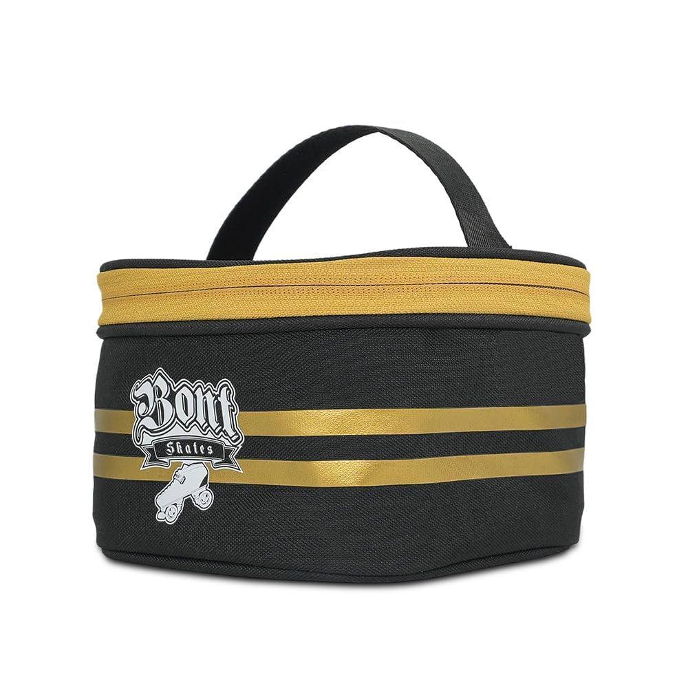 Bont Quad Roller Skate Wheel Bag - Limited Edition 50th Anniversary - Holds 8 Wheels - Durable Skate Storage Case - 150 * 150 * 105mm (Black/Gold M)