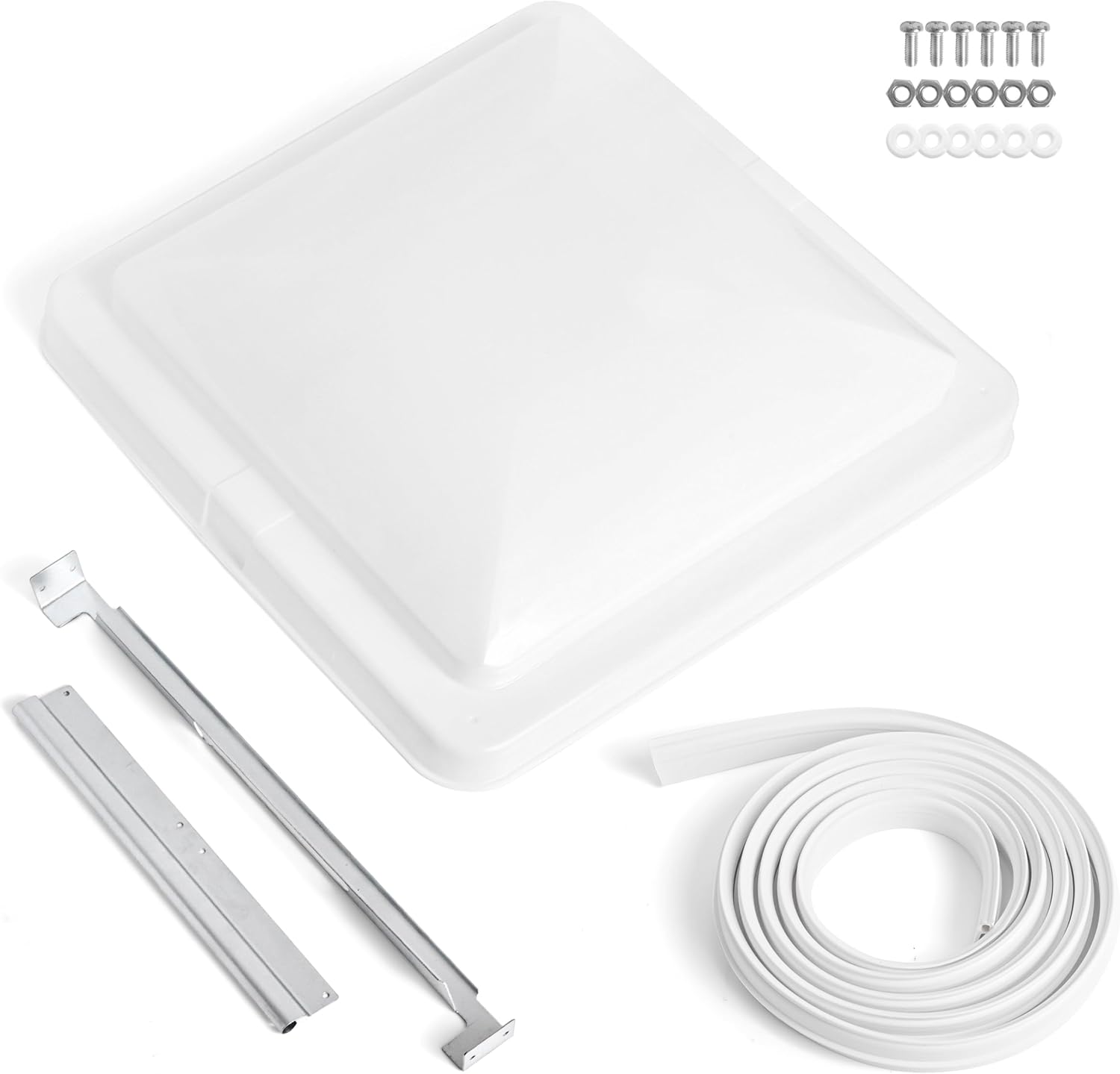 Universal 14" RV Roof Vent Cover with Upgraded Rubber Seal Strip - Replacement Vent Lid Kit for Trailers, Campers, RV and Motorhomes (14 x 14, 1)