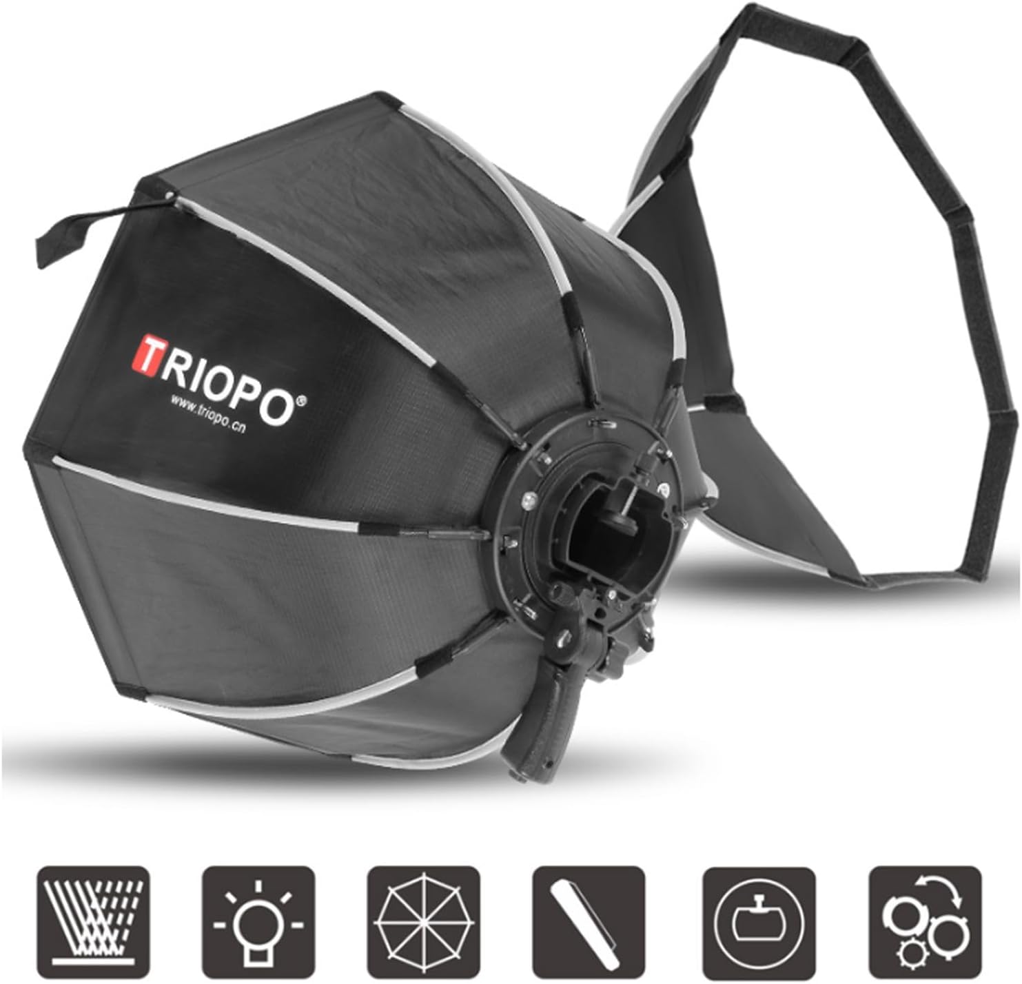 Triopo Softbox 21.6in/55cm Octagon Umbrella Photography Softbox for Godox V860II V860III V850II V850III TT600 TT685 TT685II YN560 III IV JY-680A, etc Flash Speedlite Speedlight Soft Boxes (KS2-55)