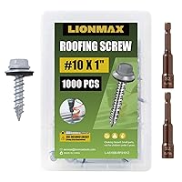 Vista 27 de LIONMAX 500 unidades de tornillos para techos de metal #10 x 2,5 cm, tornillos de zinc con cabeza hexagonal pintada en blanco, arandela de goma