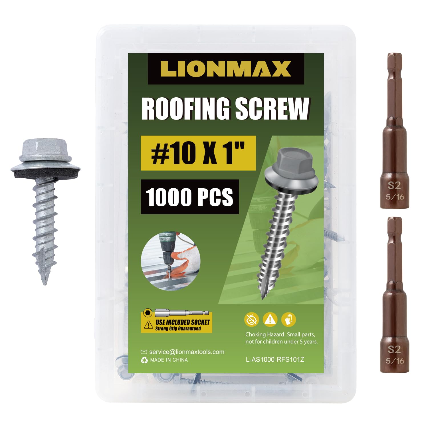 LIONMAX Metal Roofing Screws - 300 PCS -9