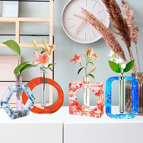 Miniatura 6 de 9 tubos de ensayo transparentes para estación de propagación de plantas, hidropónicoflores para decoración de escritorio de oficina en casa (tubo de