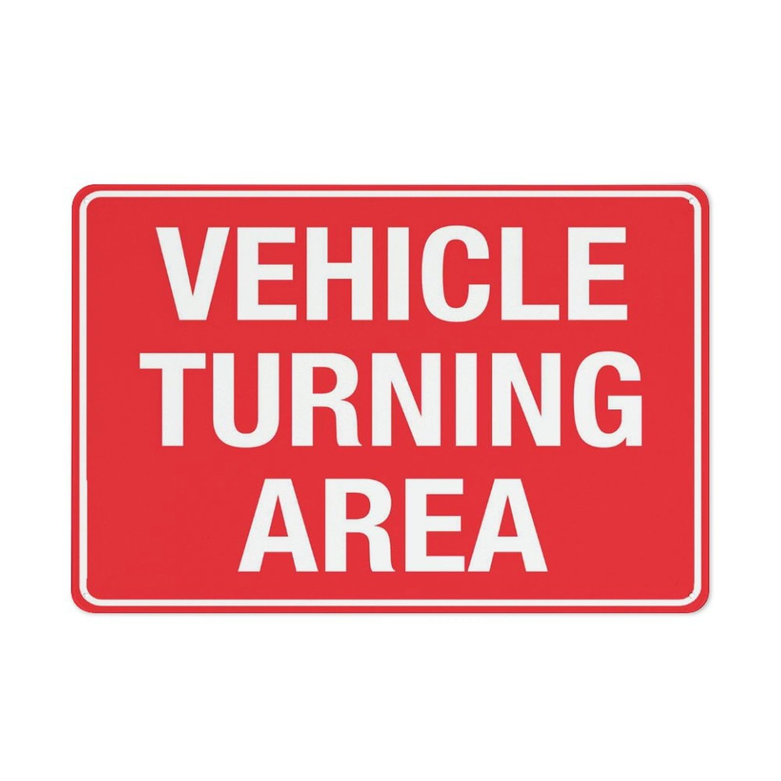 peiyeety Vehicle Turning Area Sign Warning Tin Sign Home Kitchen Farm Garden Garage Wall Decor 12X8Inch