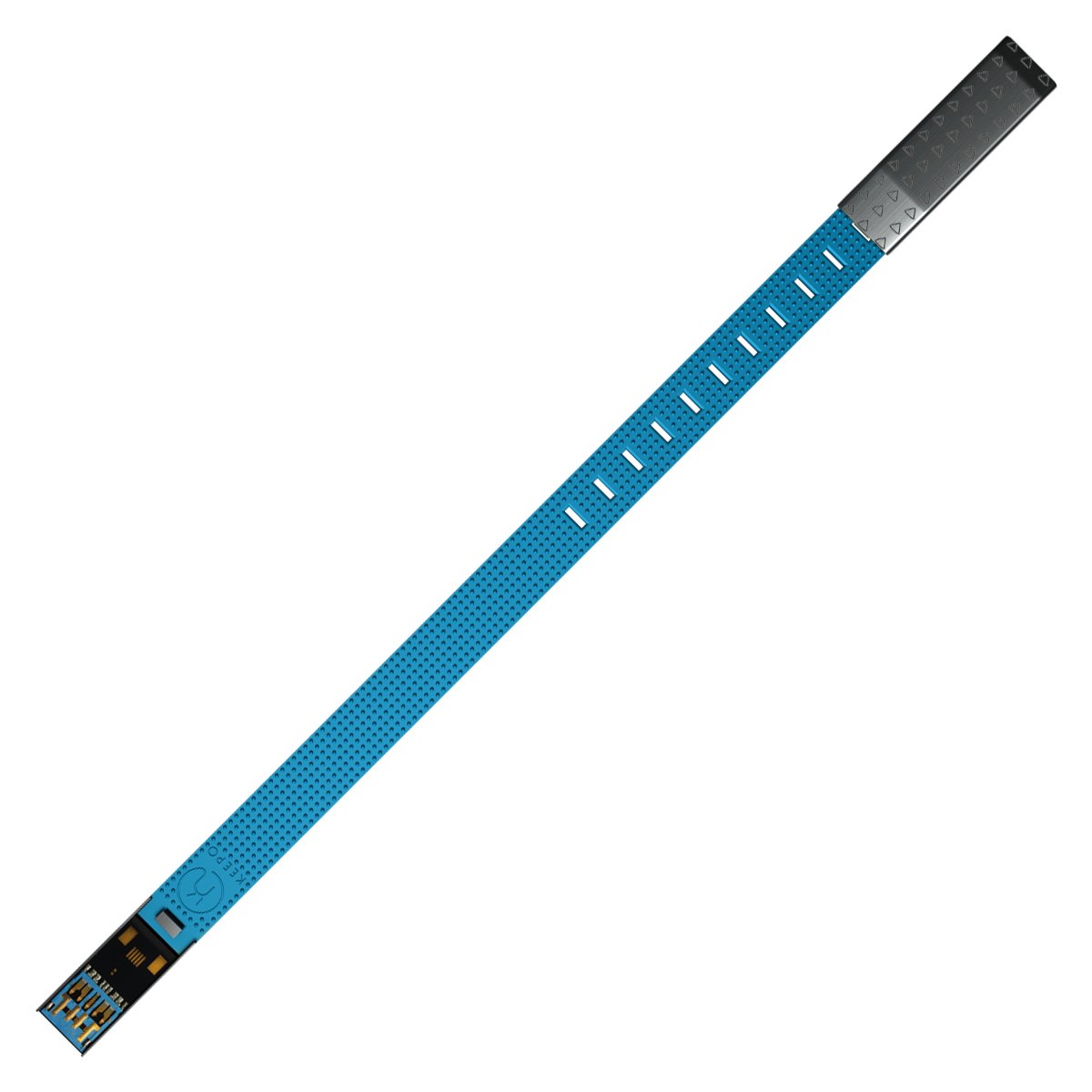 Bracelet USB Keepo 16 GB bleu Bondi avec plaque satinée - 2