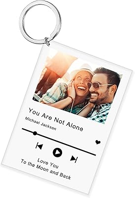 Custom Keychain Photo Personalized with Picture Acrylic Music Spotif Code Gifts (Music Style(No Code))