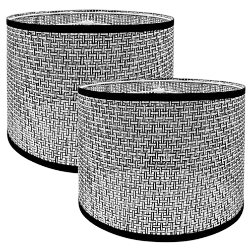 Antrader Lamp Shade Black Rattan Lampshades for Table & Floor