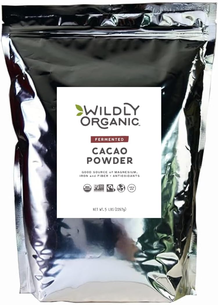 Cacao Powder, Raw, Certified Organic, 5 lbs. by Wilderness Family Naturals