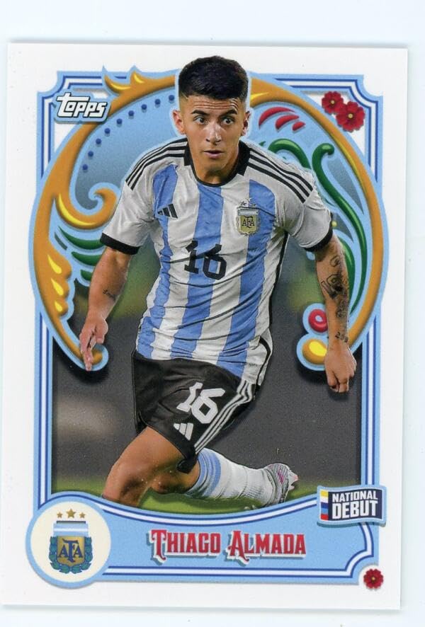 2023 TOPPS ARGENTINA FILETEADO #25 THIAGO ALMADA NATIONAL DEBUT SOCCER OFFICIAL TRADING C…