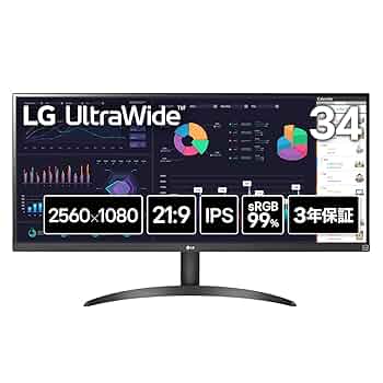 LG ウルトラワイドモニター 34WP500-B 34インチ Amazon.co.jp: 34WP500-B.AUS 34インチ ウルトラワイド FHD HDR