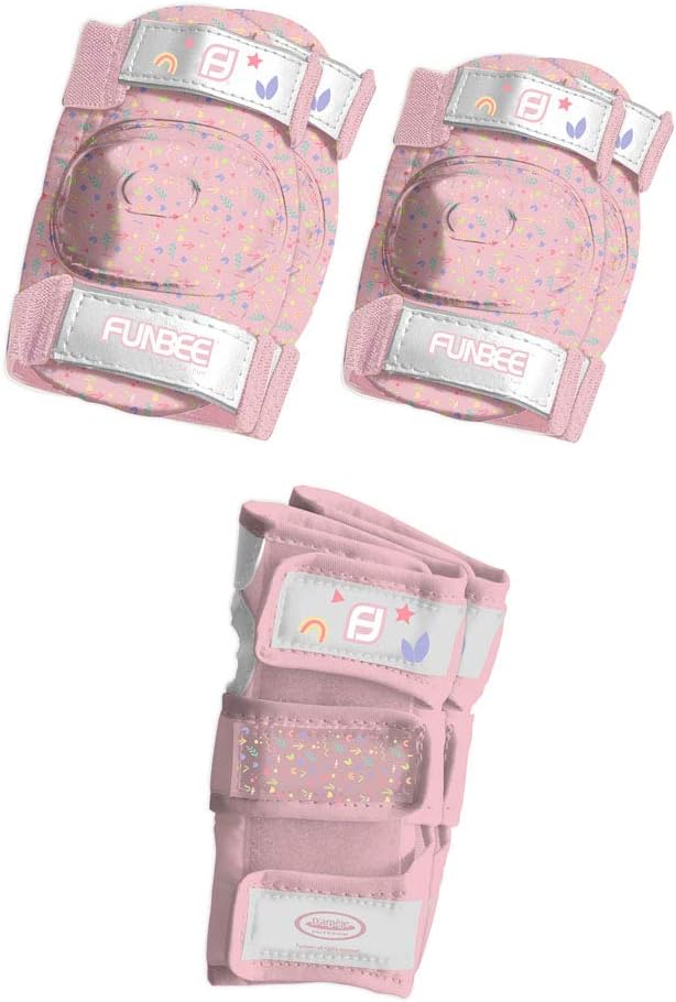 DARP-OFUN35 Pink/Purple Girl's Kid's Activities Wrist Guards/Elbow and Knee Pads Protection Set (X-Small/Small)