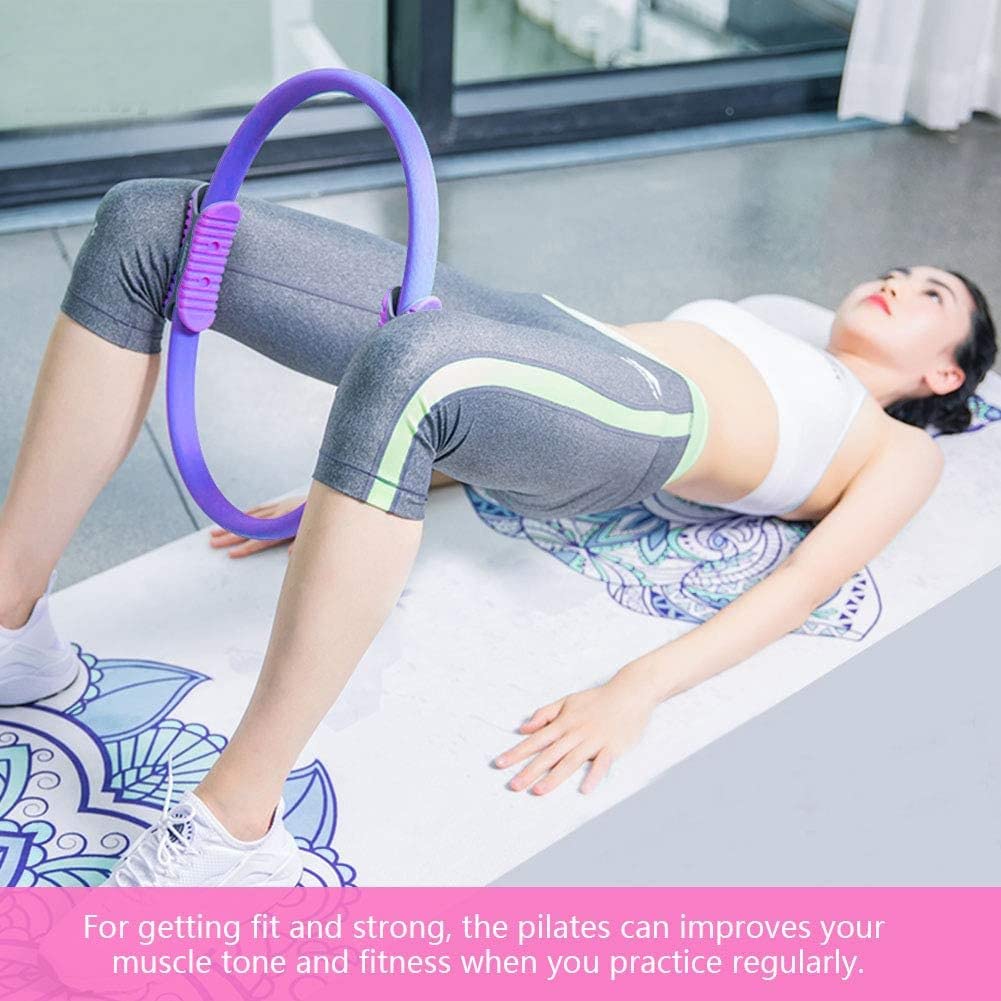 Mayhug Anello per fitness e pilates, con doppia impugnatura, anello di resistenza per cosce e gambe, 38 cm (viola)
