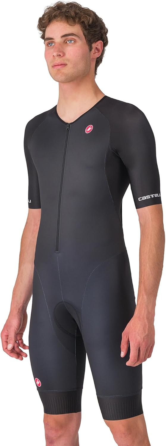 CASTELLI Men’s Core Tri Suit Short Sleeve, Cycling Race Swim Bike Run, Aerodynamic Triathlon Suit with Pockets