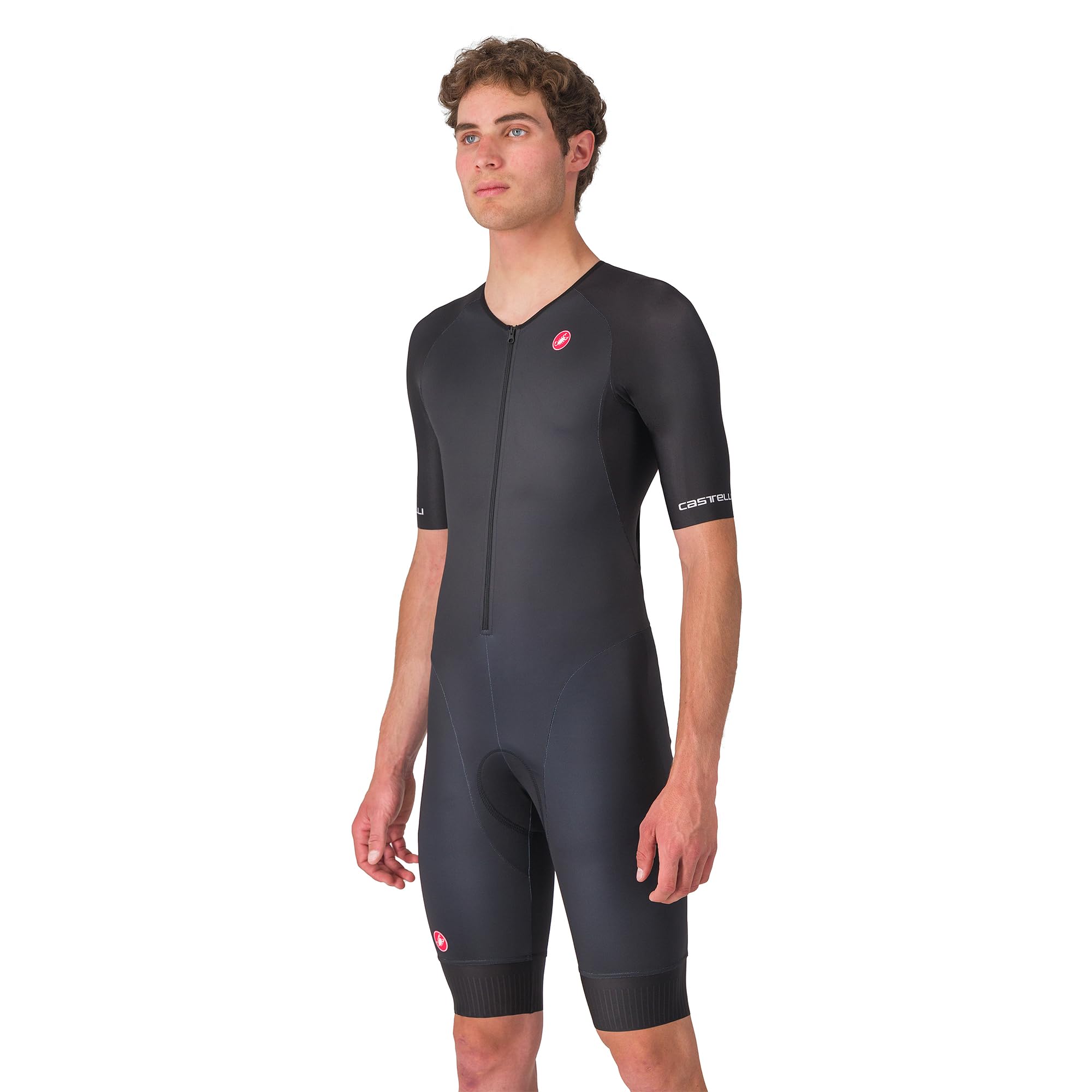 CASTELLI Men’s Core Tri Suit Short Sleeve, Cycling Race Swim Bike Run, Aerodynamic Triathlon Suit with Pockets, Black, M