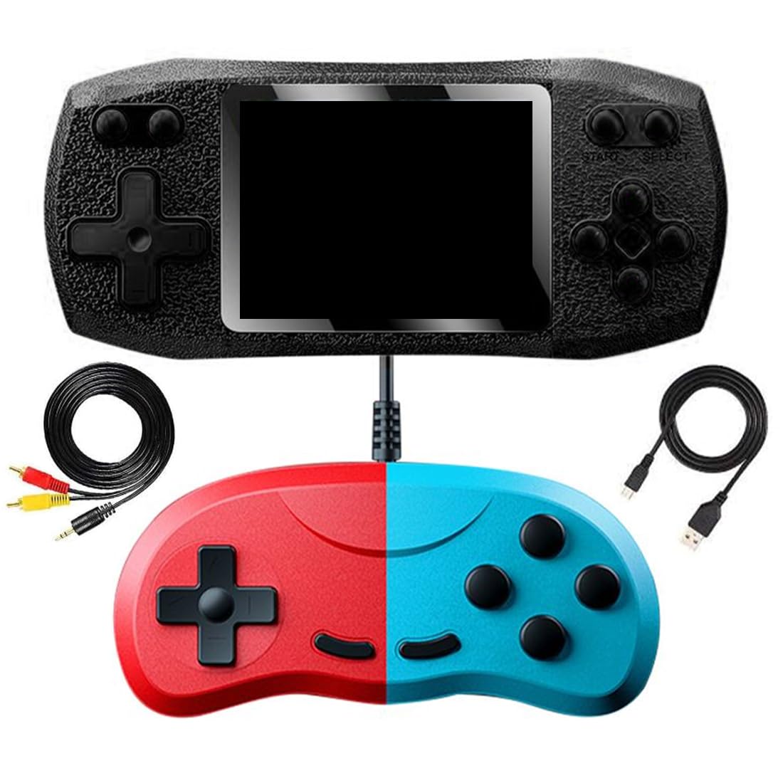 Portable Video Game Console,Mini Portable Video Game Console for Kids with 500 Retro Classic Games Rechargeable Battery and 3.0 Inch Color Screen - Blue (B)