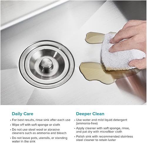 Miniatura 6 de Kichae - Fregadero de lavandería de 25 pulgadas, fregadero de cocina de 25 x 22 pulgadas, fregadero de 12 pulgadas de profundidad, fregadero de