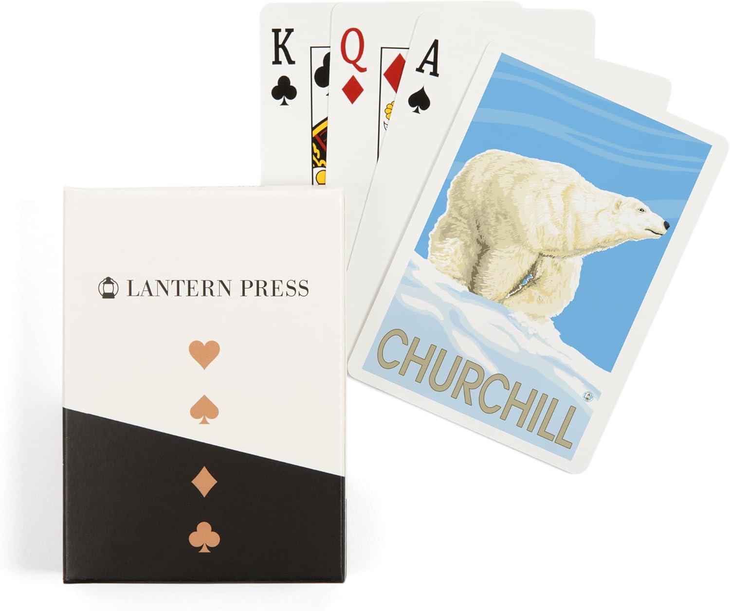 Lantern Press Churchill, Canada, Polar Bear (Front), 52 Playing Cards for Adults, Poker Size Card Deck