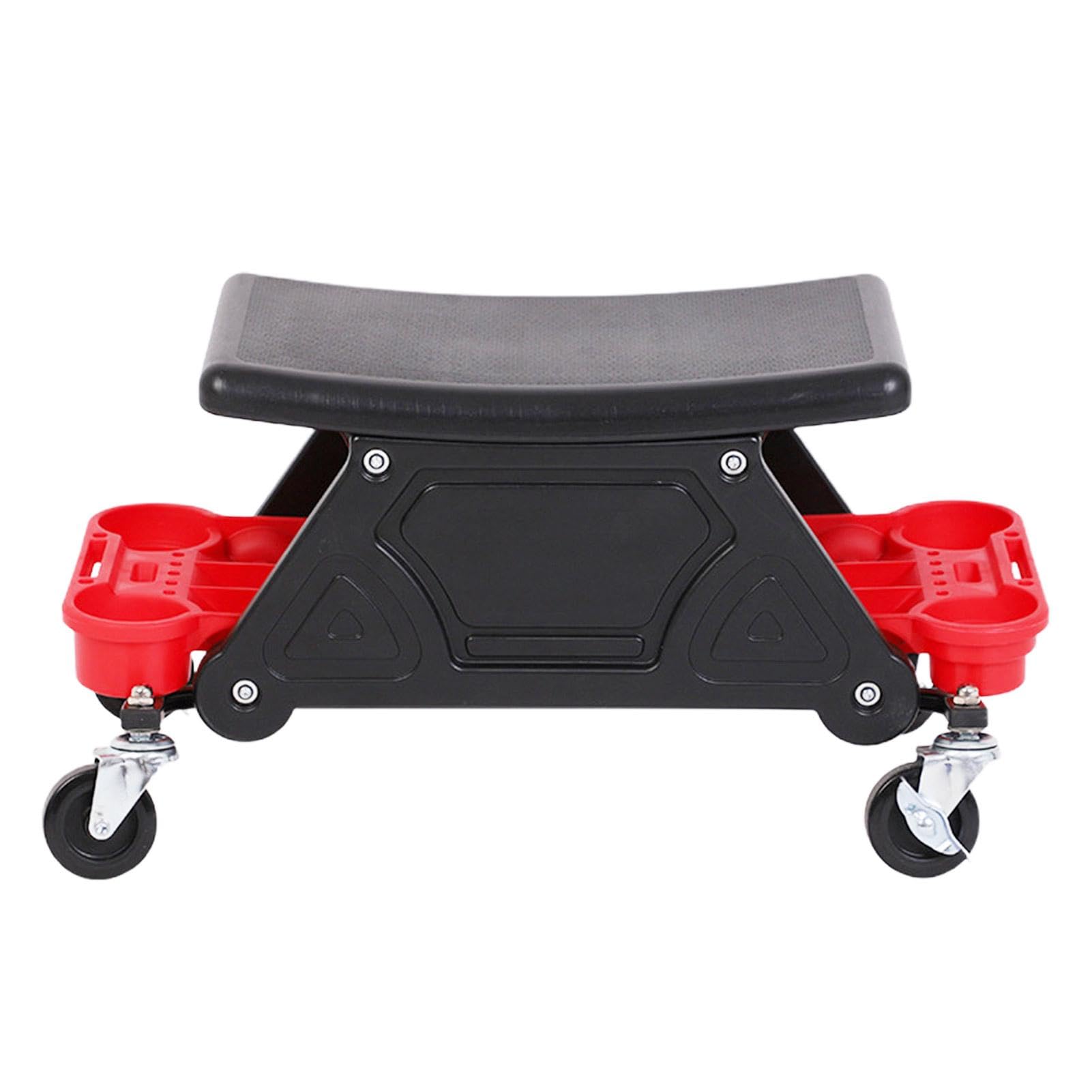 Taburete de mecánico con Ruedas y Capacidad de 136 kg, Ideal para Taller, Garaje o Taller mecánico. Incluye Bandeja de Herramientas Desmontable.