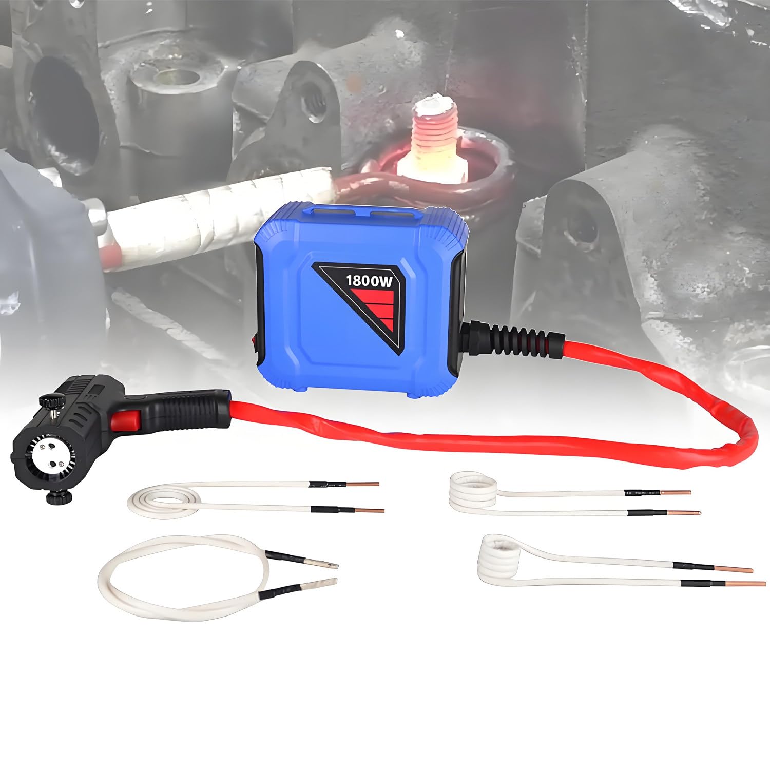 GLBMXDD Handheld Bolt Buster Heat, 1800W Portable Split Induction Heater with 4 Coil, Flameless Handheld Automotive Heat Tool, Fit for Removing Rusty Bolts & Nuts