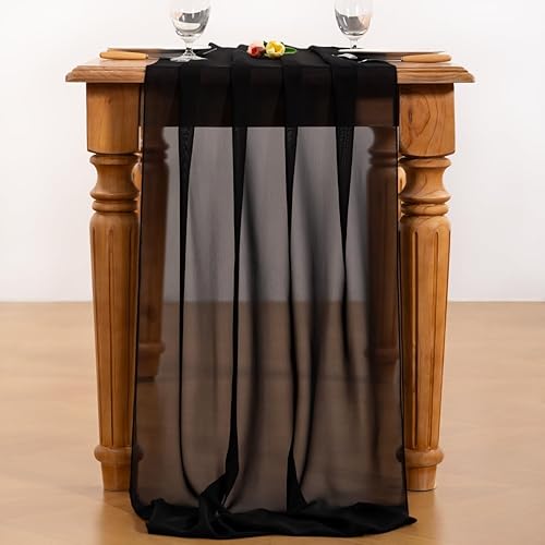 Miniatura 5 de Mixsuperstore - Camino de mesa de gasa, 29 x 120 pulgadas, romántico camino de boda, decoración para fiesta de novia