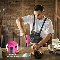 flintronic Rózsaszín Akkumulátoros Csavarhúzó LED Lámpával, 1300 mAh, 10 Tartozékkal 7