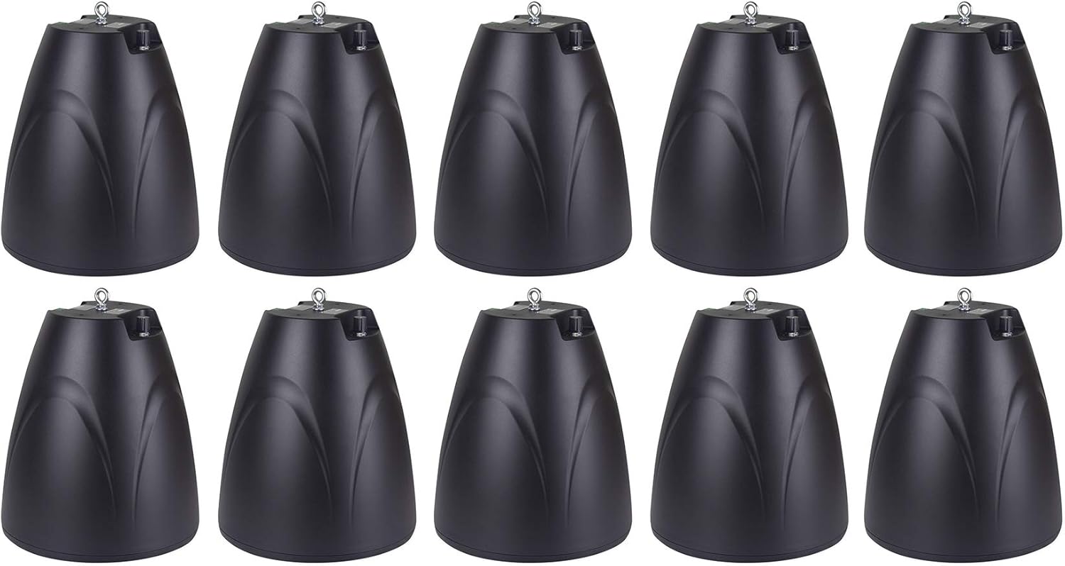 Rockville PEN-65T Black 6.5 in 70V Altavoz Colgante para Bar Restaurante