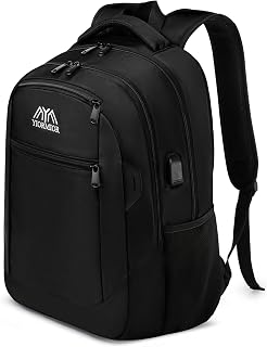 School Backpack Sports, Lightweight Travel Laptop Backpack Slim Waterproof Durable Bookbag with USB Charging Port College Computer Bag Gifts for Men & Women Fits 15.6 Inch Notebook Over 3 Years Old