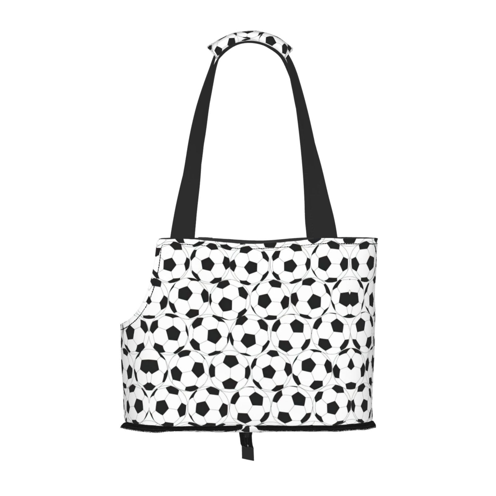 Sac de transport motif football avec filet respirant pour petits chiens et chats