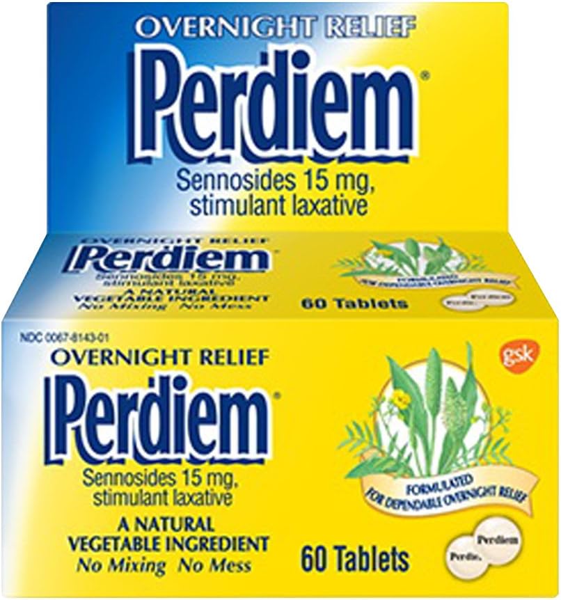 Perdiem Overnight Relief Laxative Pills-60 ct by Perdiem