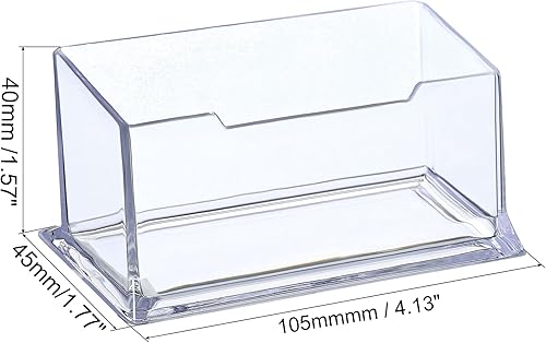 Miniatura 2 de PATIKIL Soporte para tarjetas de visita de 4.134 x 1.772 x 1.575 in, acrílico con 1 ranura para tarjetas de presentación de escritorio para