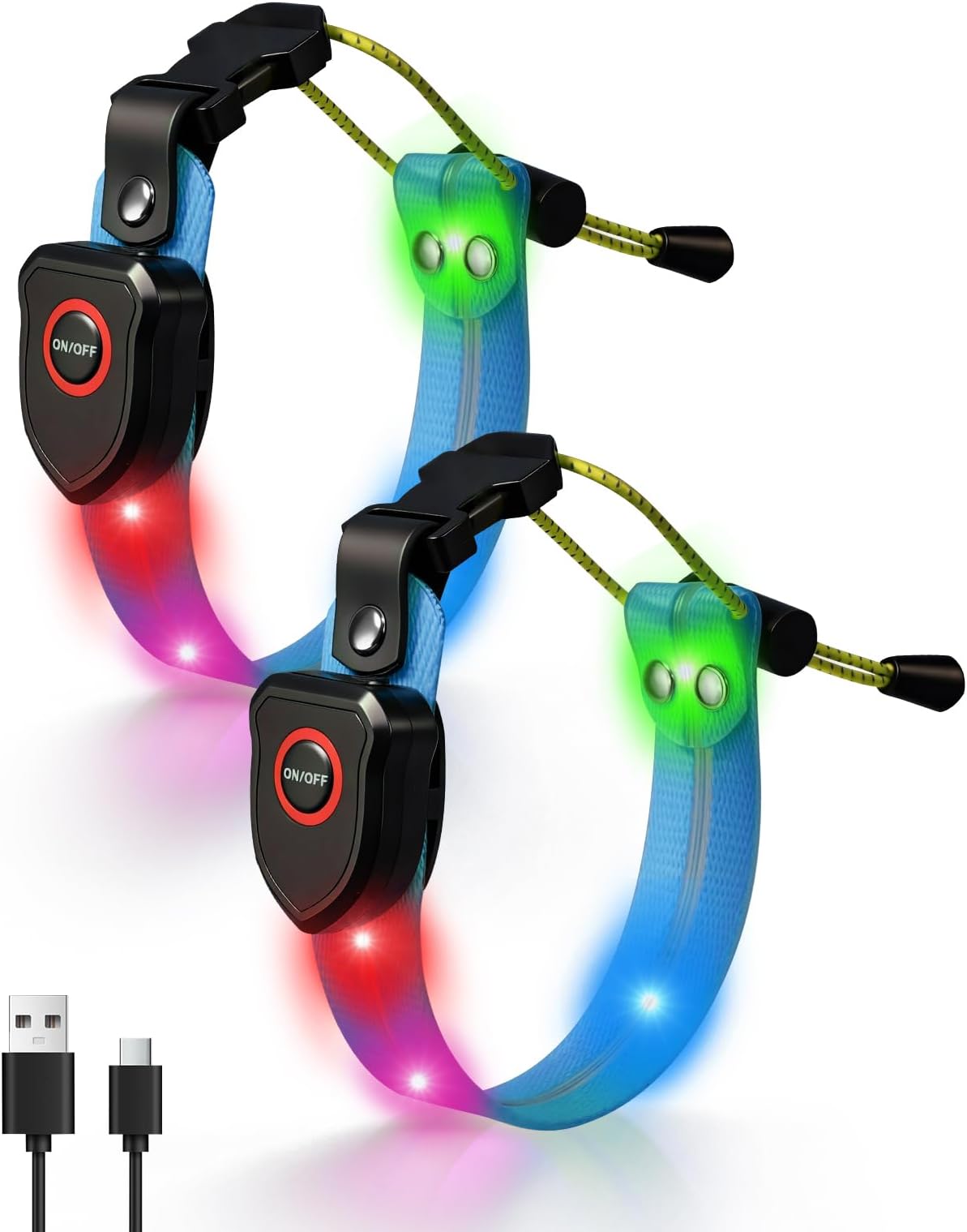 Taximi LED Armband for Running, High Visibility Reflective Running Lights for Runners, USB Rechargeable Light Up Arm Bands for Men Women Kids Night Cycling Walking Jogging