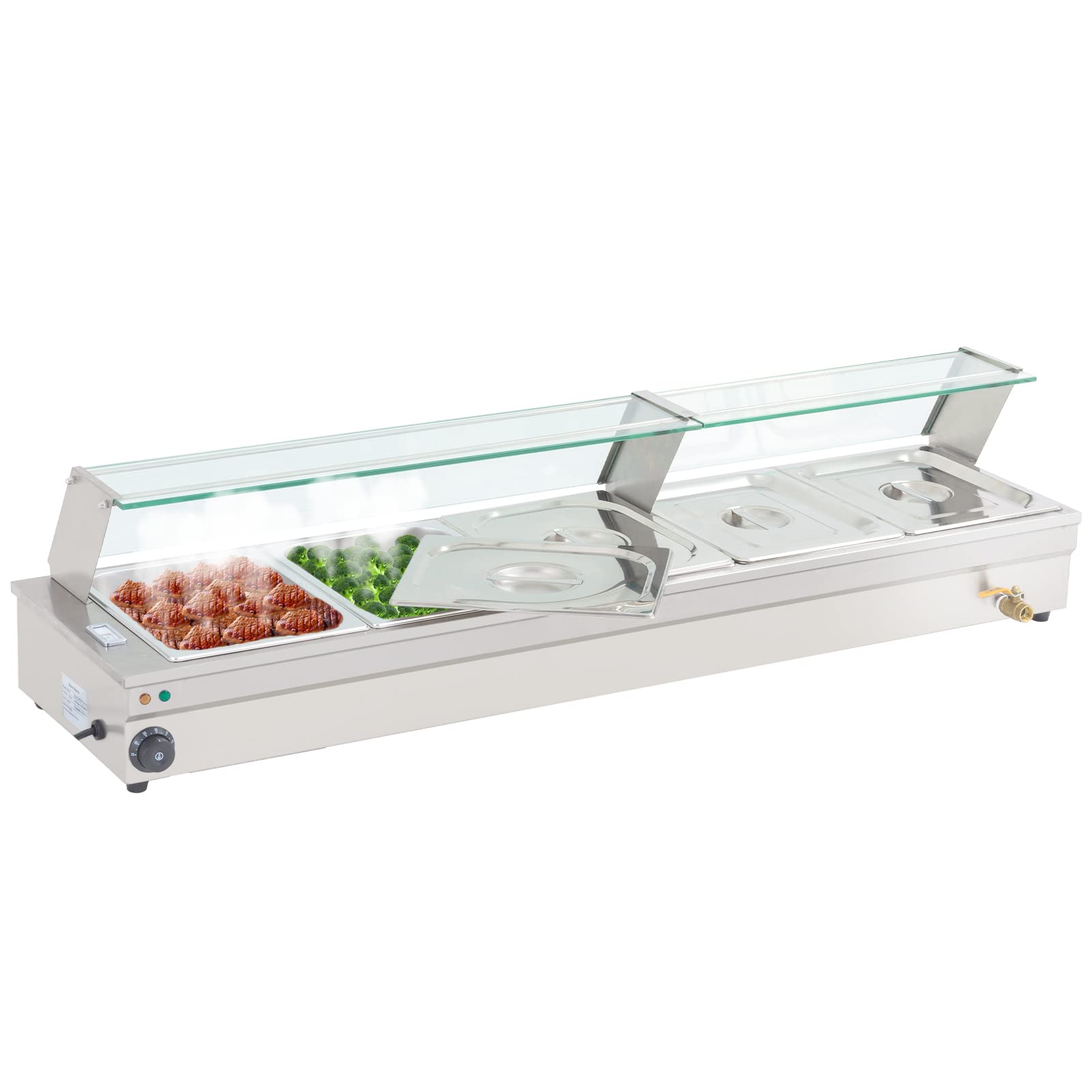 Buy HOMIER 5Pan Food Warmer Steam Table Stainless Steel Steamer 110V