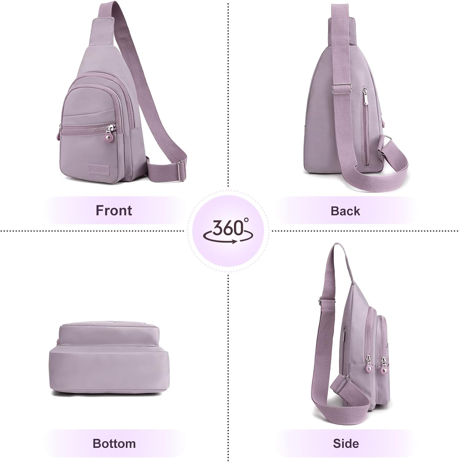 Aucuu Chest Bag for Men and Women, Lightweight Shoulder Bag, Wide Strap, Small Shoulder Bag, Belt Bag, Women's Crossbody Bag, Waterproof Crossbody Bag for Cycling, Hiking and Short Trips image 4