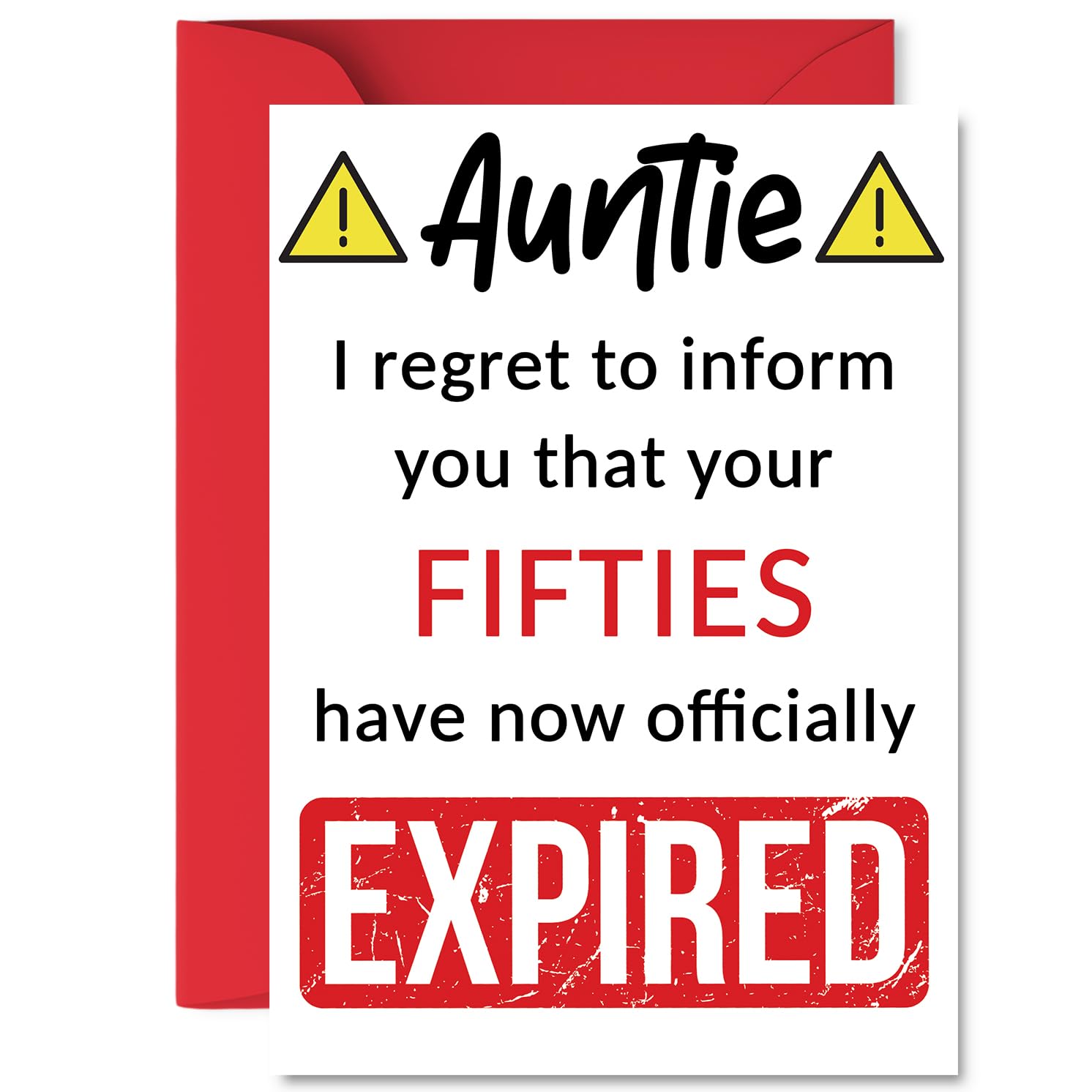 Funny 60th Birthday Cards for Auntie - Your Fifties Have Expired - Happy Birthday Card for Aunt Auntie Aunty from Nephew Niece, A5 Banter Joke Humour Bday Greeting Cards Gift