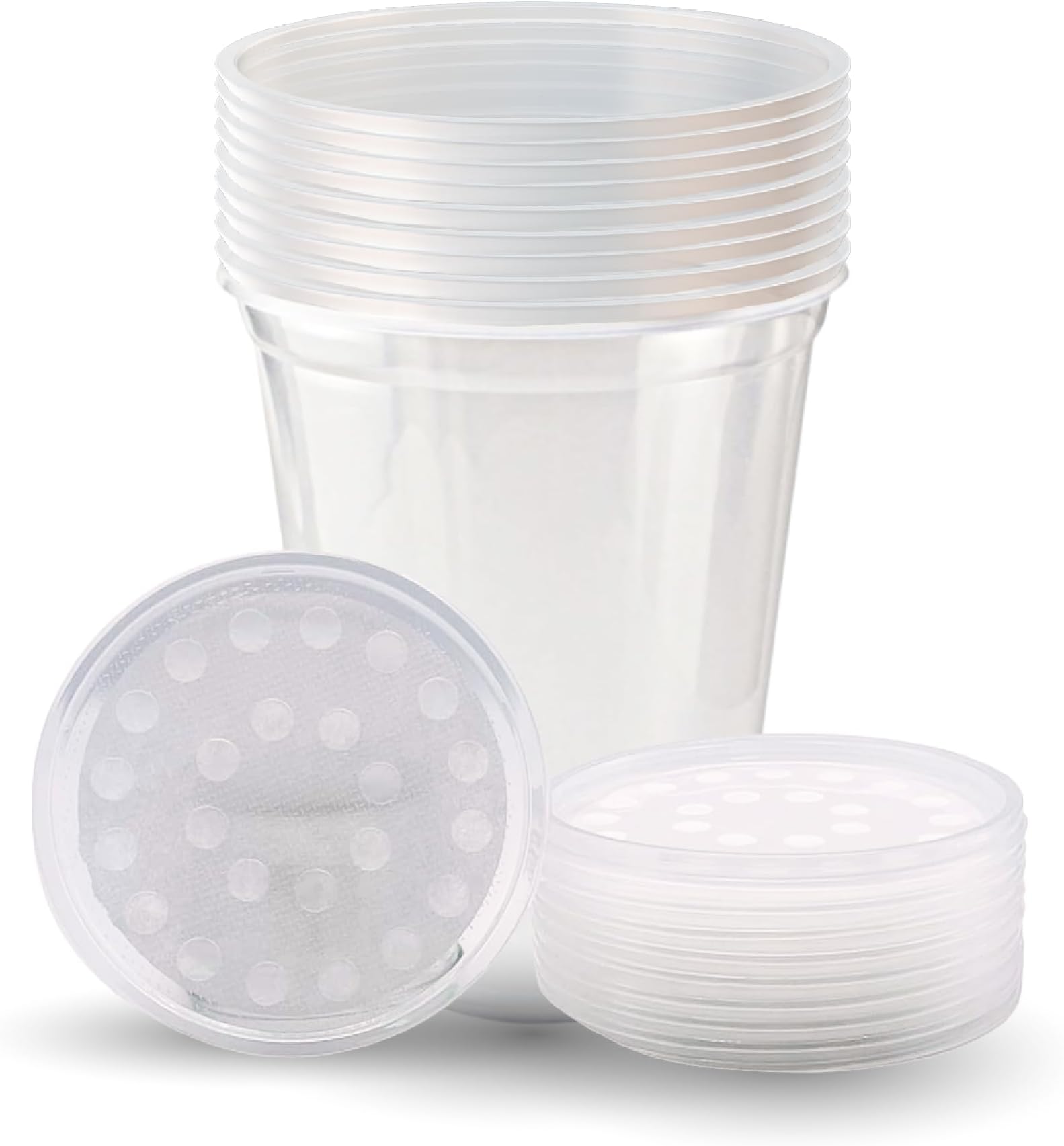 Snout and Shell 32 oz Deli Cup Fabric Vented Insect Feeder lids by & - Pack of 10 Cups lids