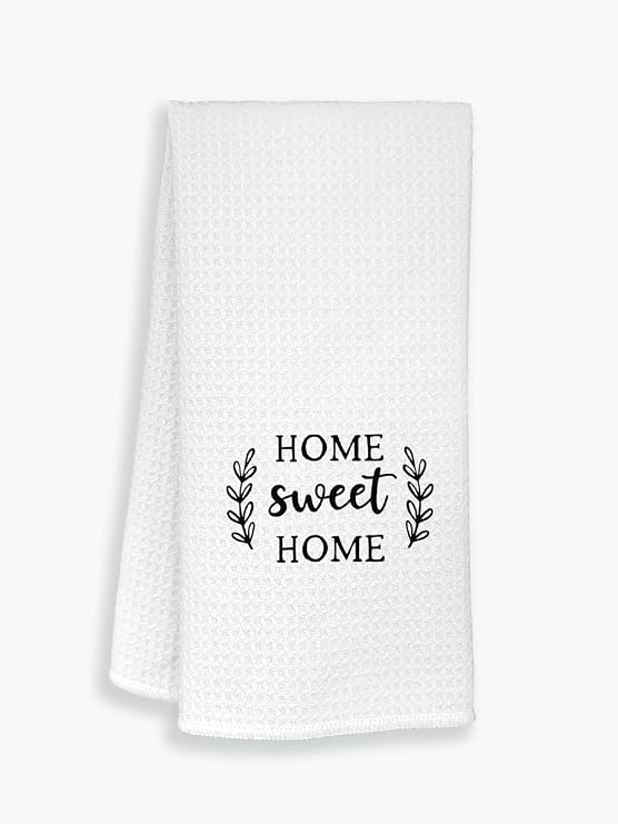 ZJSYXXU Home Wreath Kitchen Towels Dishcloths,Home Sweet Home Dish Towels Tea Towels Hand Towels for Kitchen,Housewarming Gifts for New House New Apartment Women Men(391)