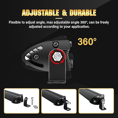 Miniatura 6 de Willpower Barra de luz LED, haz combinado de inundación puntual de 25 pulgadas, 120 W, luz antiniebla de conducción, luces LED todoterreno súper