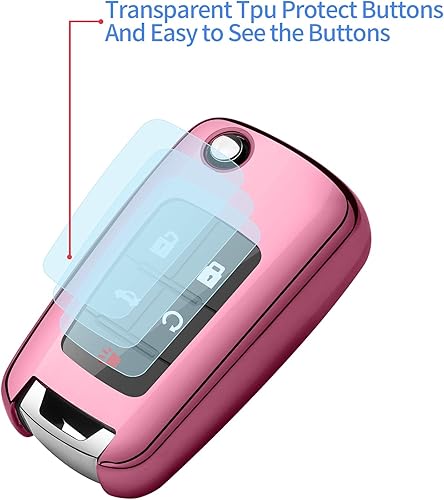 Miniatura 4 de Tukellen Funda para Llavero de Chevrolet TPU Suave Premium Protección Completa Carcasa Compatible con Chevy Camaro Cruze Impala Equinox Volt Spark