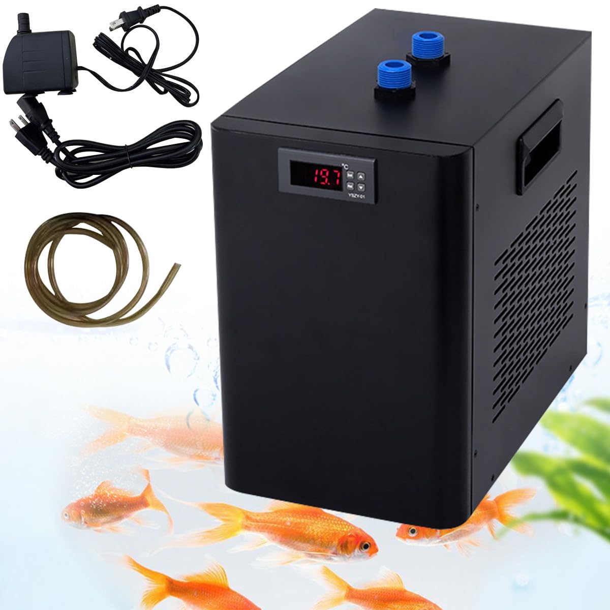 Enfriador de agua de acuario para tanques marinos de 160 L a 500 L, máquina de refrigeración eficiente para arrecifes, corales, medusas, camarones y plantas acuáticas