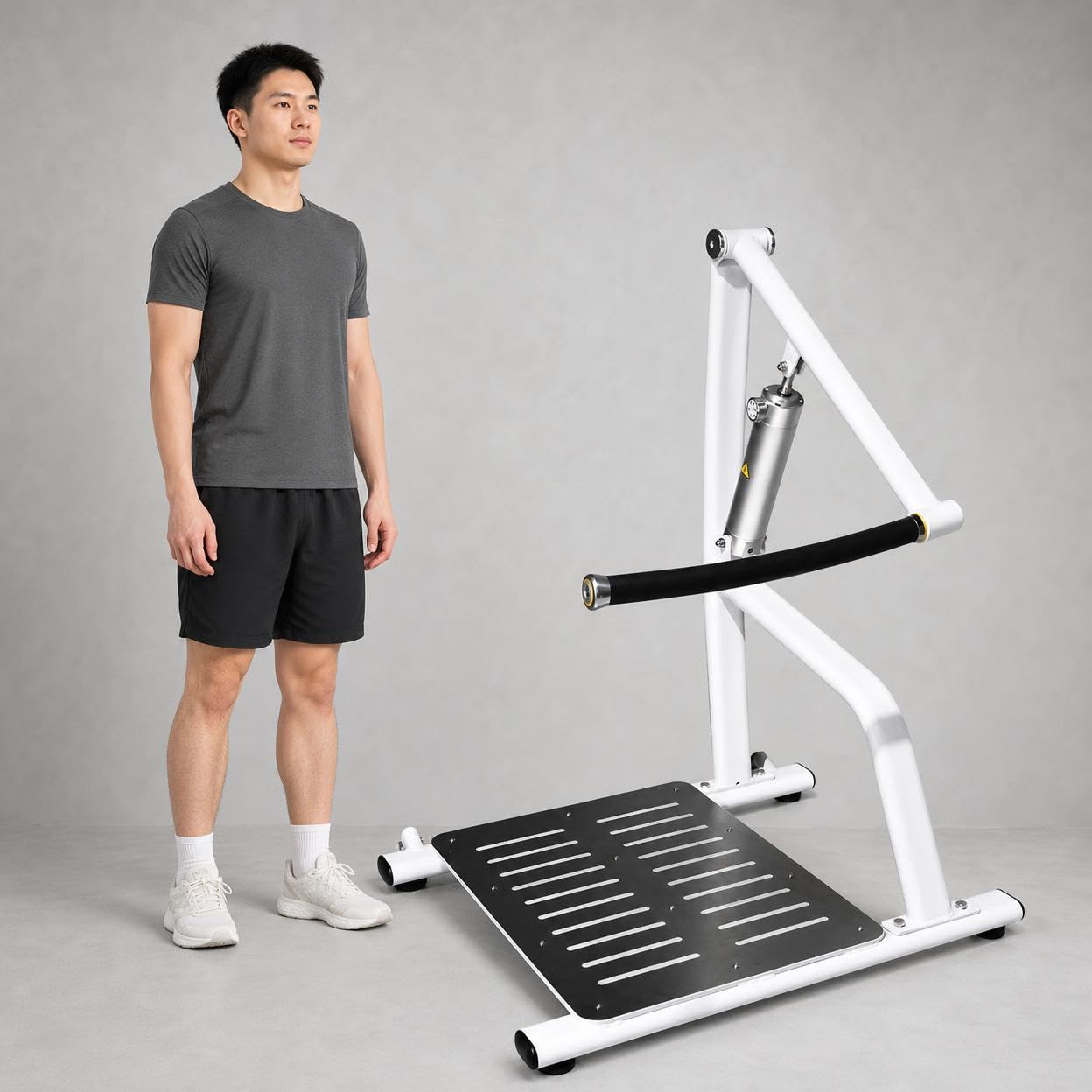 Pressa Spalle Professionale in Acciaio, Attrezzo Fitness Arancione per Palestra in Casa, Carico Massimo 150 kg