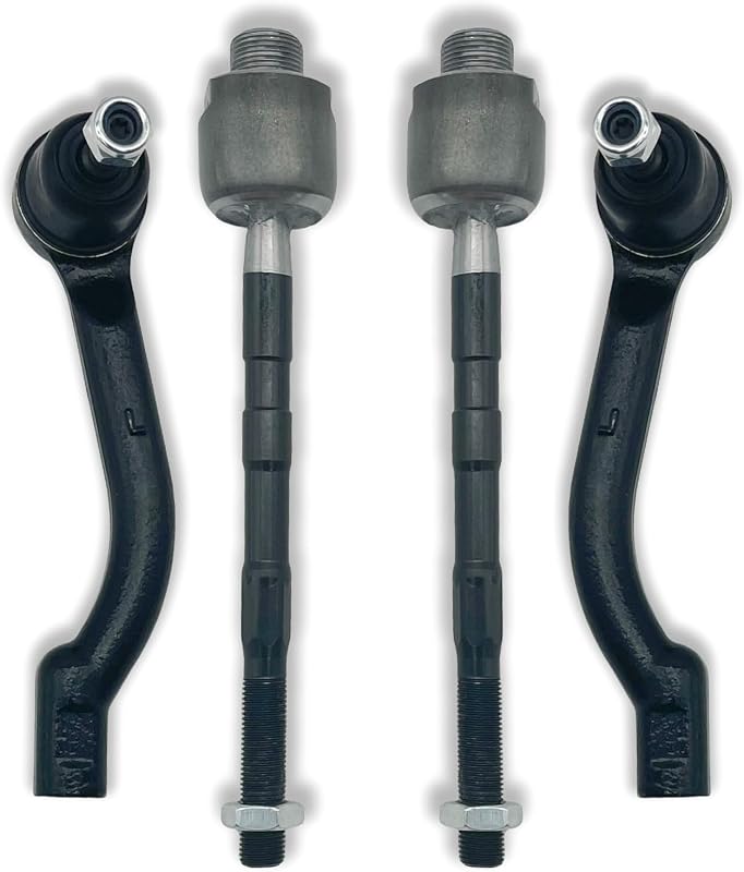 Kit de terminais de direção internos e externos dianteiros Koxot para Nissan Rogue e Rogue Select – 4 peças
