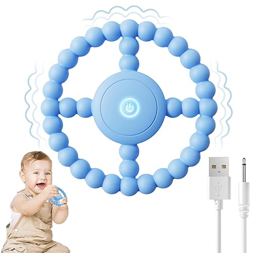 Juguete sensorial vibratorio para masticar, mordedor, juguetes para la dentición para bebés de 6 a 12 de 8 a 18 meses, juguetes sensoriales para