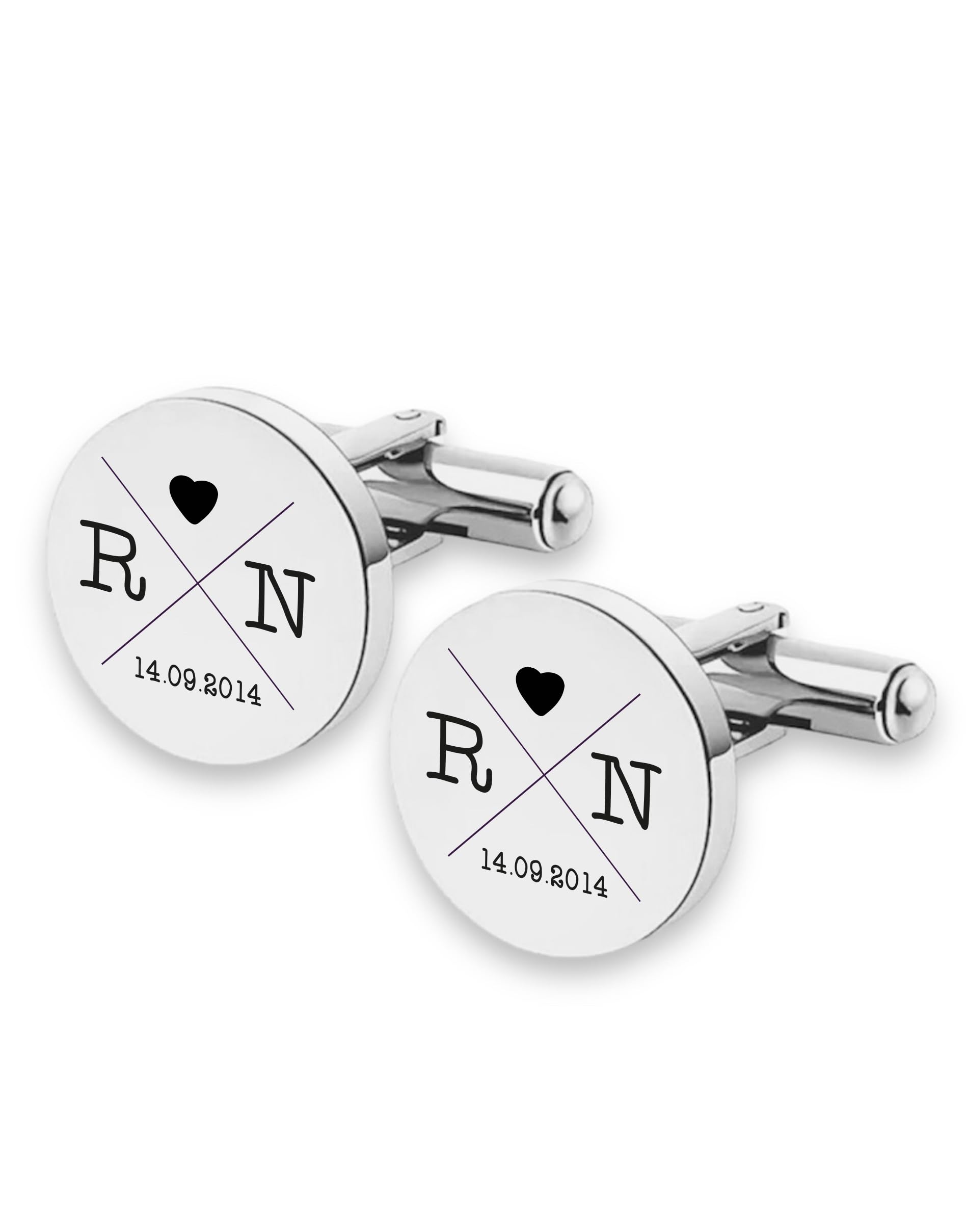 Always Gemelos Iniciales Fecha Personalizados Acero Grabado Regalo Boda Novio Padrino