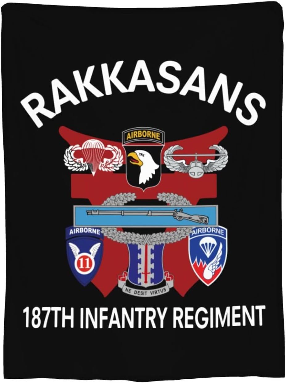 187th PIR Rakkasans 101st Airborne 11th Airborne Air Assault Combat Infantry Ultra-Soft Micro Flannel Blanket 80x60 inch Throw Blankets for Bedroom Sofa