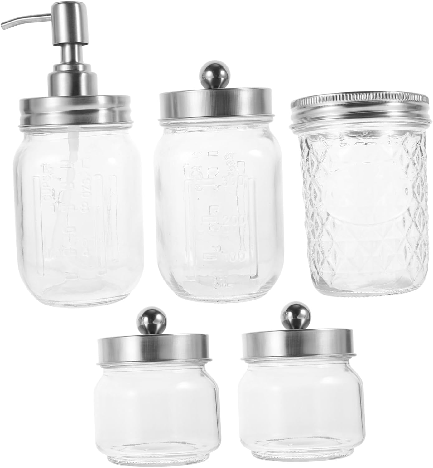 Bathroom Accessories Set Jar Soap Dispenser Toothbrush Holder Jar Storage Containers