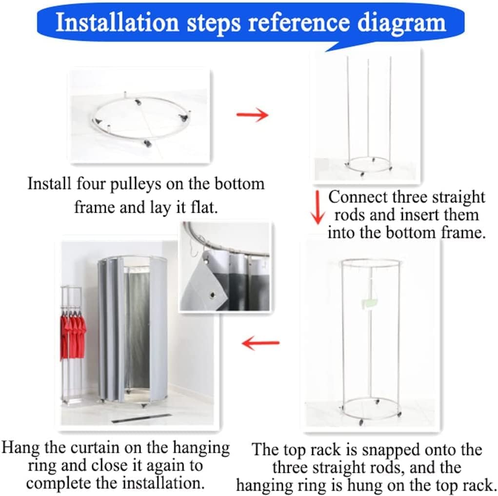 Fashion Changing Rooms Movable Clothing Store Fitting Room with Pulley Temporary Locker Room Easy Portable Dressing Room Floor Standing Changing Room Bedroom Furniture